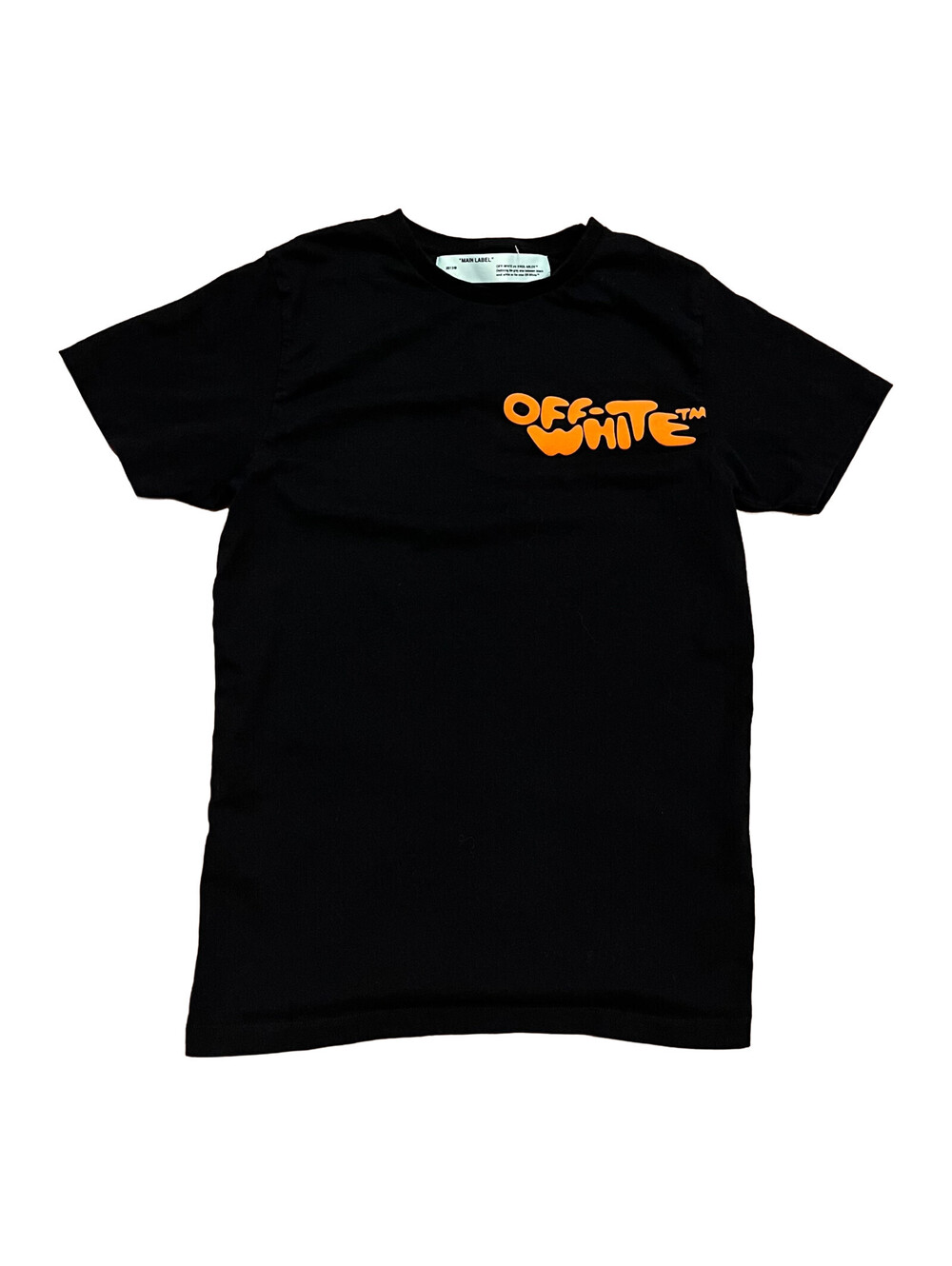 Off-White Virgil Abloh Black Impressionism Puff Print Main Label T-Shirt Small